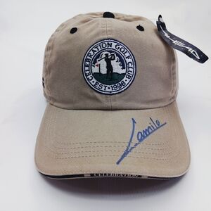 Beige Golf Club Cap SIGHNED "Camilo"with Embroidery